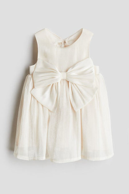 Bow-detail organza dress
