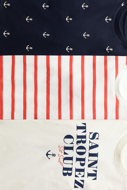 3-pack printed T-shirts