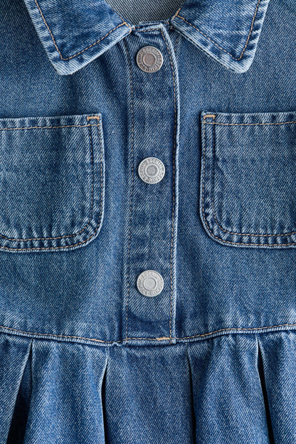 Collared denim dress