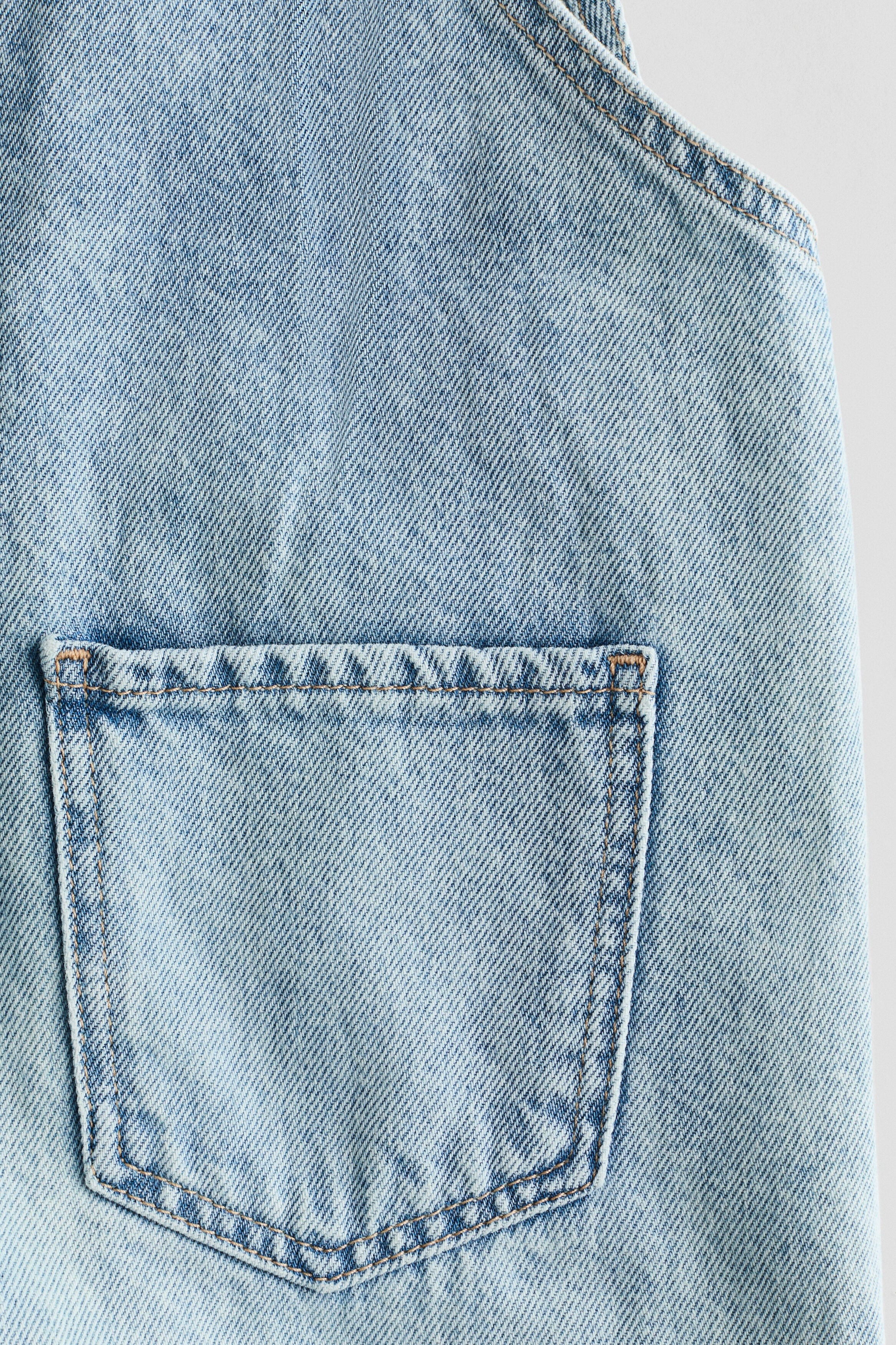 Denim dungaree shorts