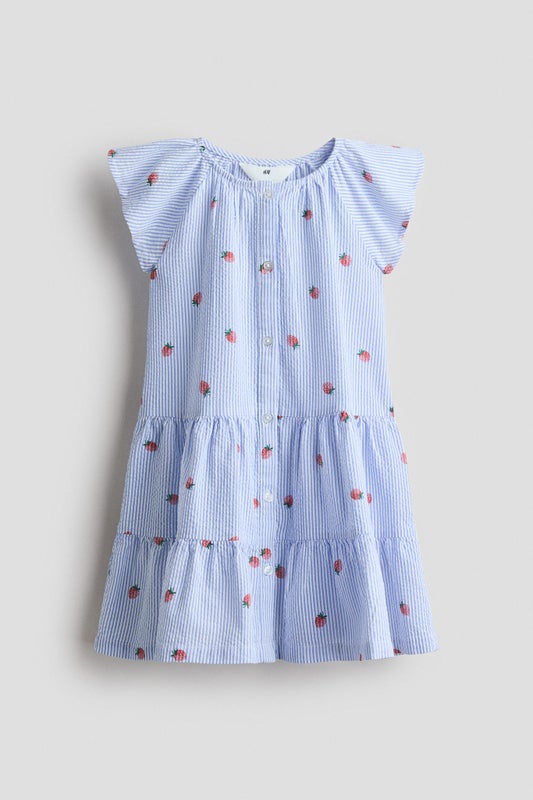 Tiered seersucker dress