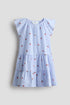 Tiered seersucker dress - Light Blue Strawberries / 1.5-2 Years