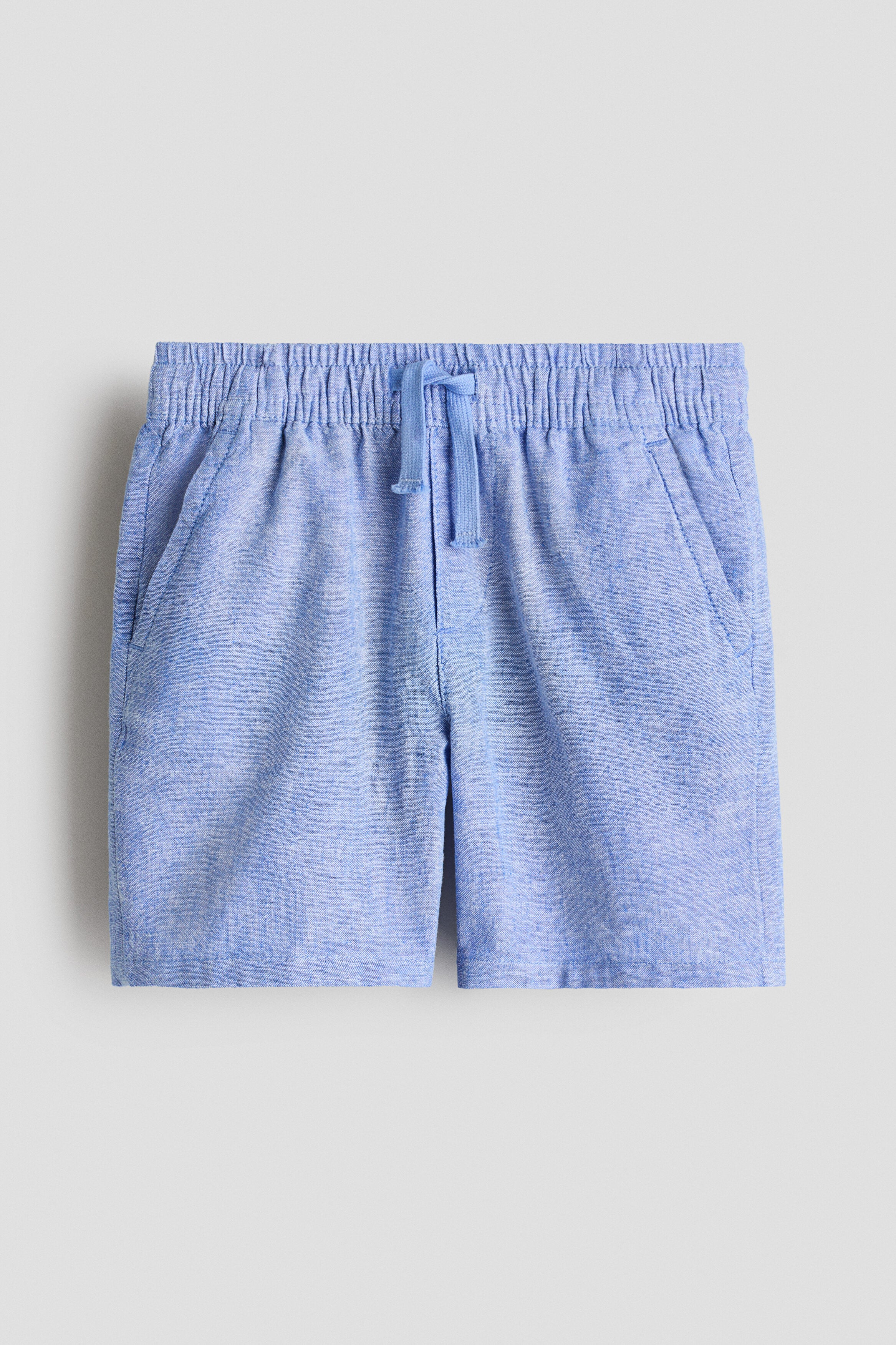 Linen-blend drawstring shorts - Blue / 1.5-2 Years