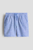 Linen-blend drawstring shorts - Blue / 1.5-2 Years