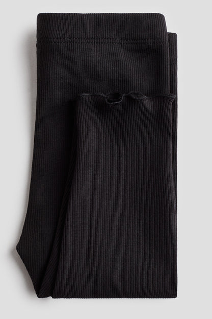 Ribbed cotton leggings