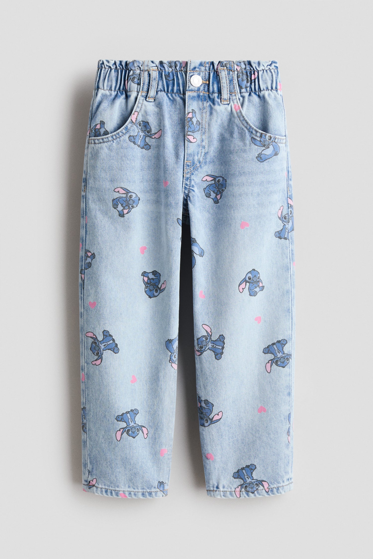 Loose Fit Tapered jeans - Light Denim Blue Lilo Stich / 1.5-2 Years