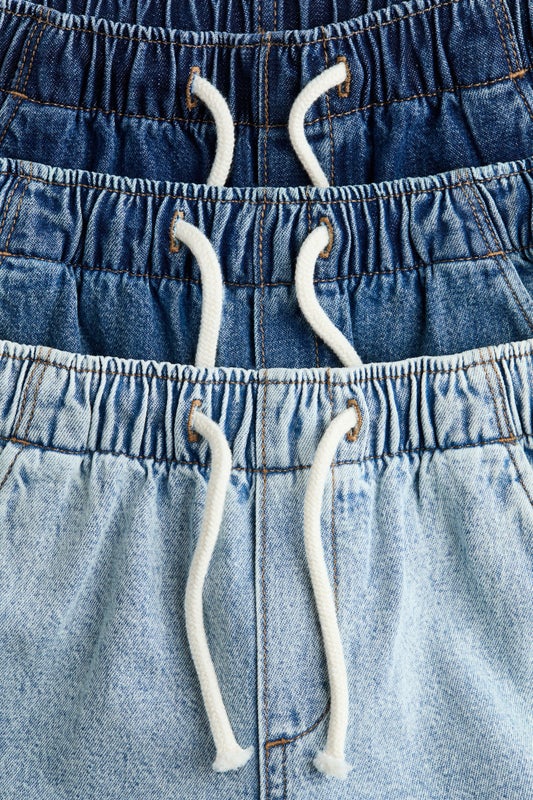 3-pack denim joggers