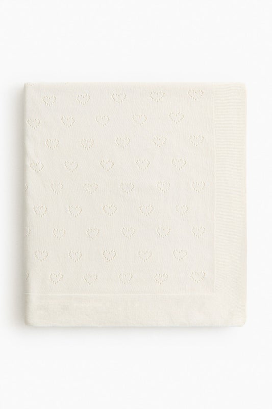 Cotton pointelle baby blanket