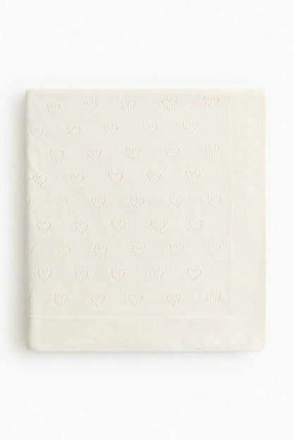 Cotton pointelle baby blanket
