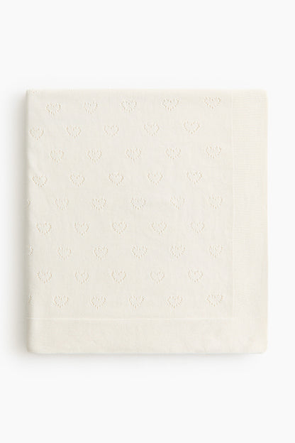 Cotton pointelle baby blanket