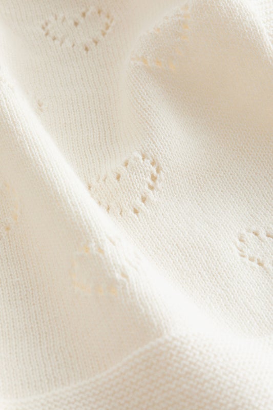 Cotton pointelle baby blanket