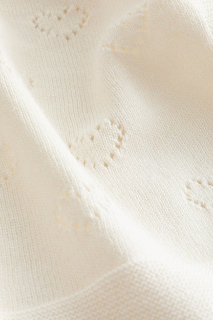 Cotton pointelle baby blanket
