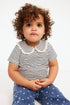 2-pack collared cotton tops - Cream Grey Striped / 12-18 Months