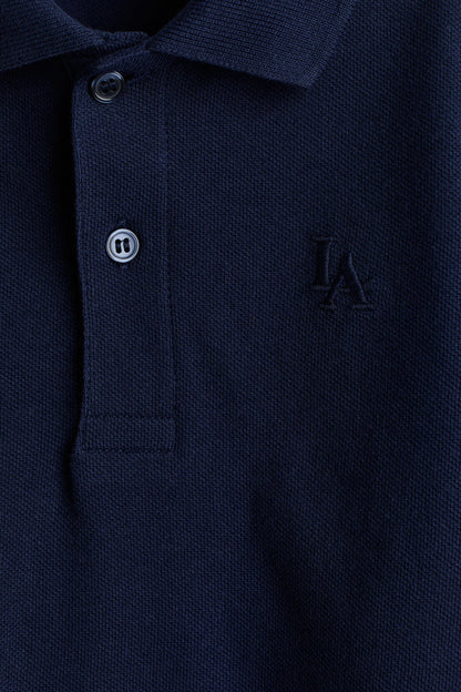 Embroidered-motif piqué polo shirt