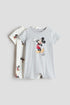 2-pack printed cotton sleepsuits - 12M