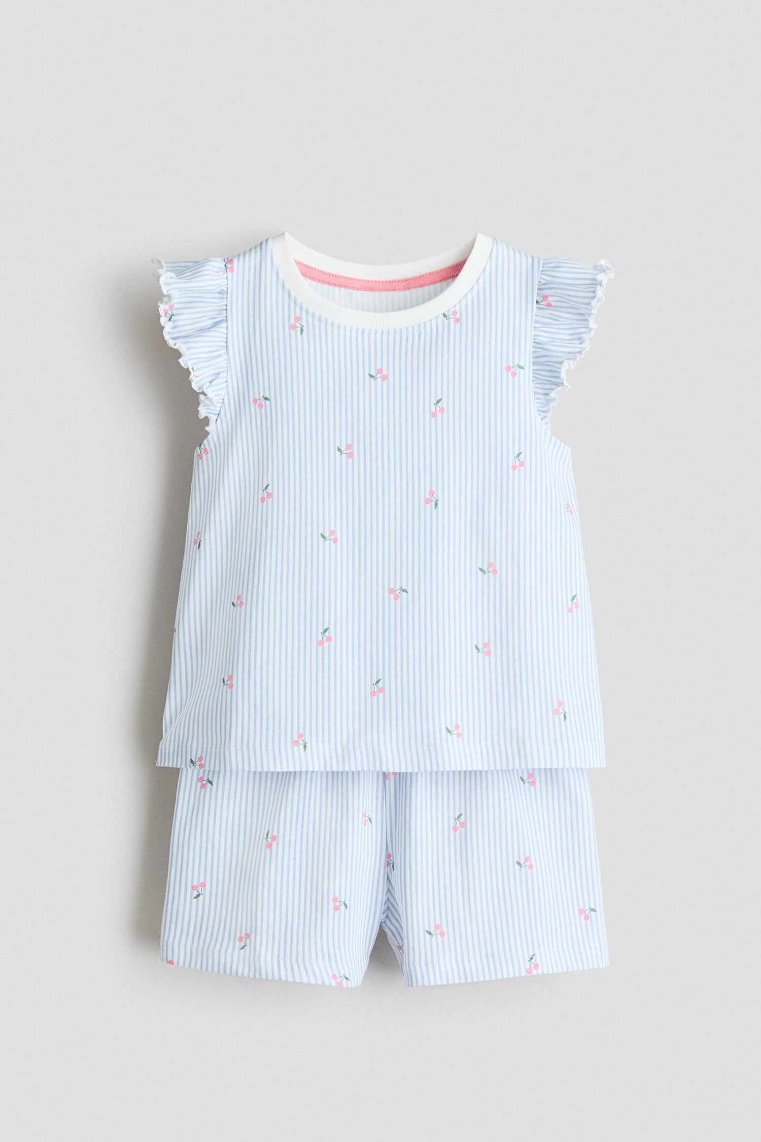 Patterned cotton pyjamas - Light Blue Striped / 1.5-2 Years