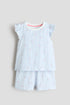 Patterned cotton pyjamas - Light Blue Striped / 1.5-2 Years