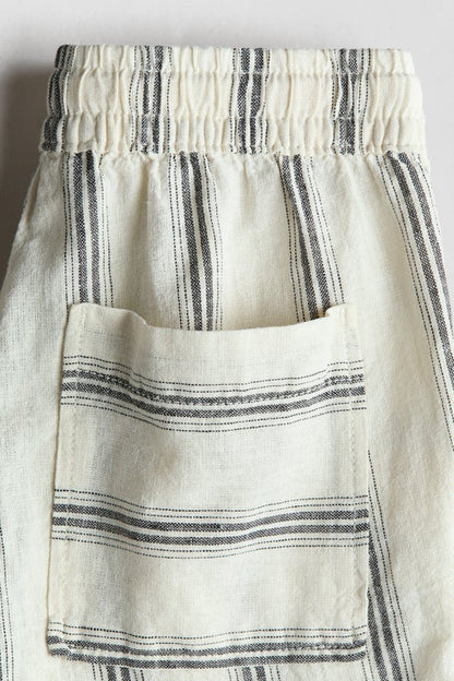 Linen-blend drawstring shorts