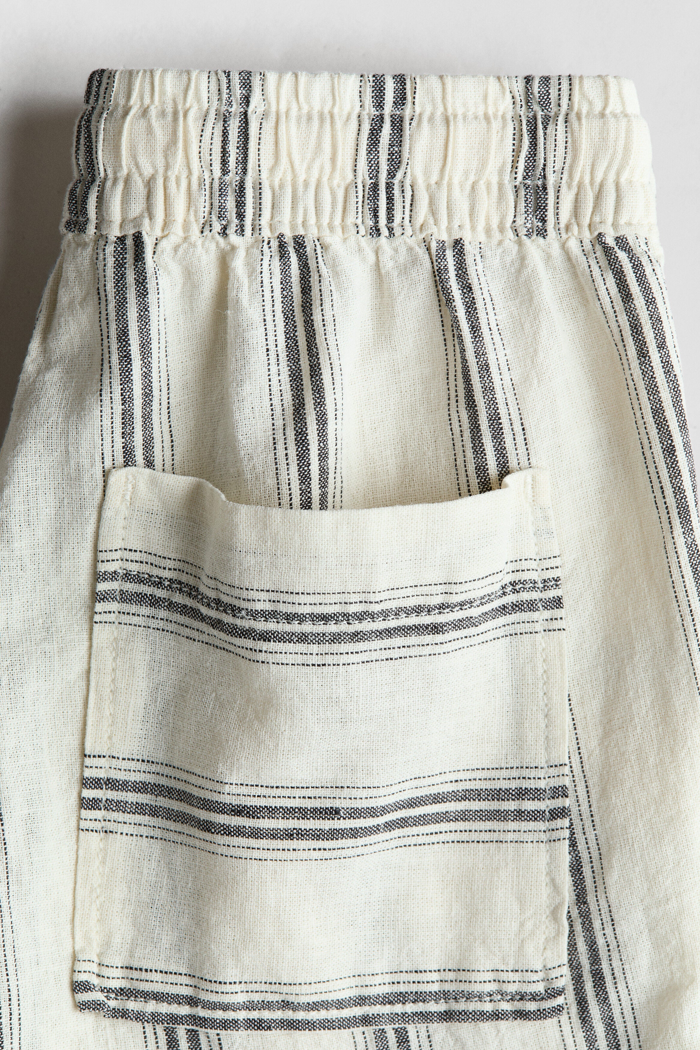 Linen-blend drawstring shorts
