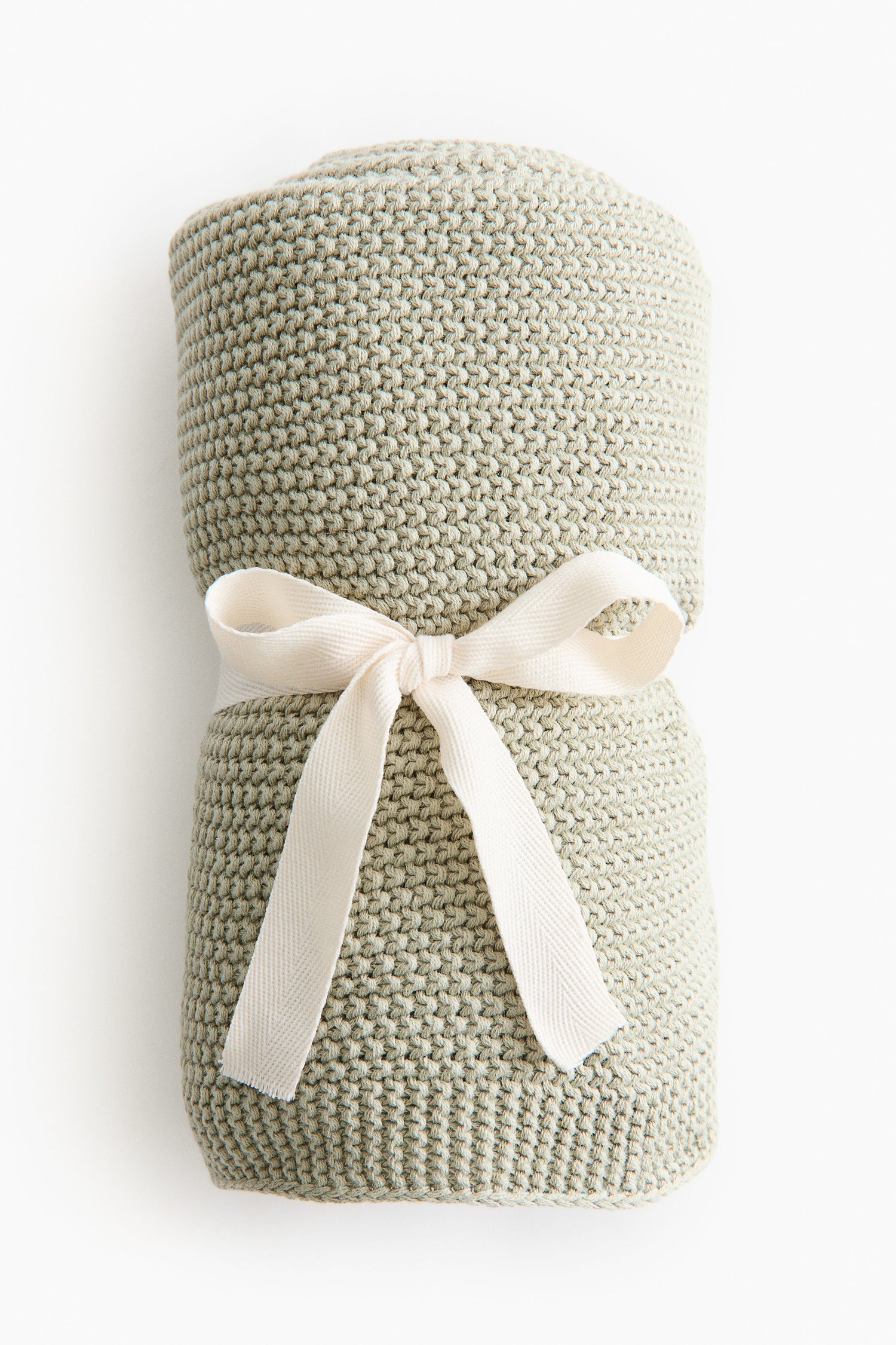 Moss-stitched cotton blanket