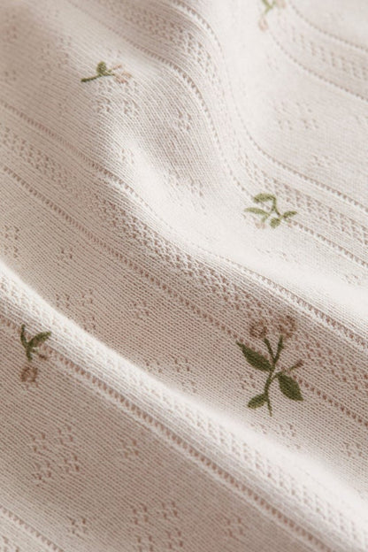 Pointelle-knit baby blanket