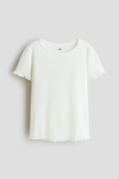 Overlocked ribbed T-shirt