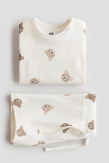 2-piece ribbed cotton set