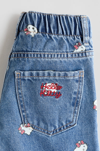 Printed Wide Leg Jeans