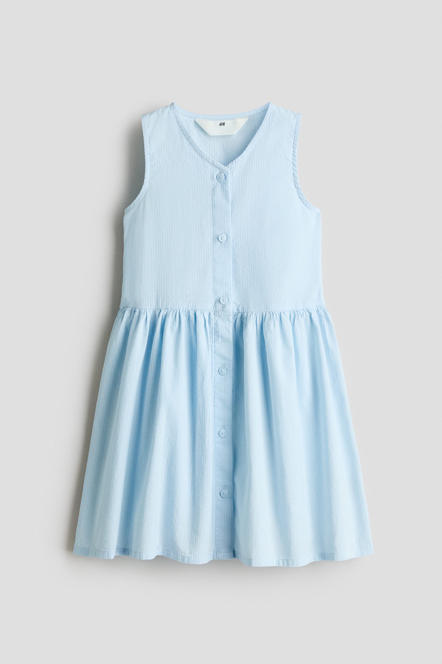Sleeveless seersucker dress - Light Blue / 1.5-2 Years