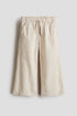 Linen-blend drawstring trousers - Light Beige 2 / 1.5-2 Years