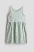 Patterned cotton dress - Light Green Cherries / 1.5-2 Years