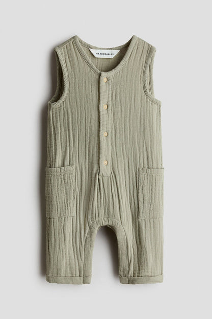 Cotton muslin romper suit Image 1 of 2