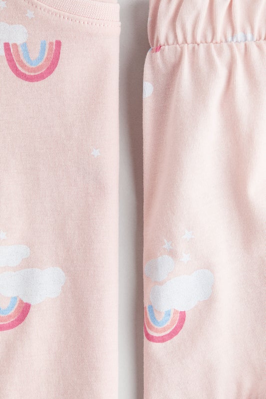Frill-trimmed printed pyjamas
