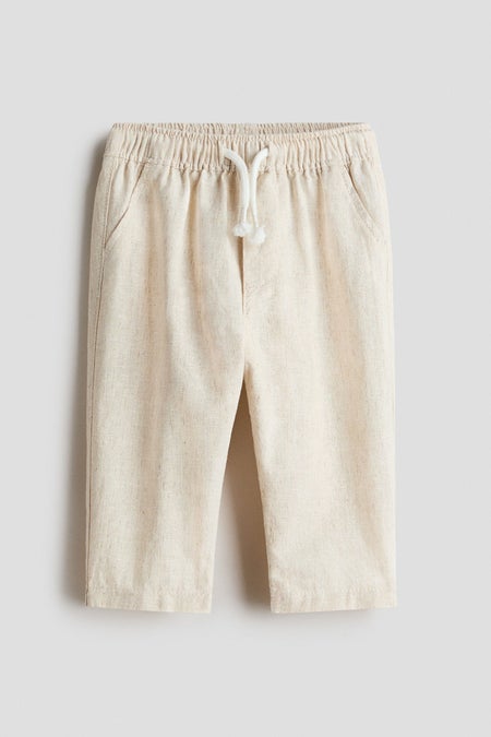 Linen-blend trousers