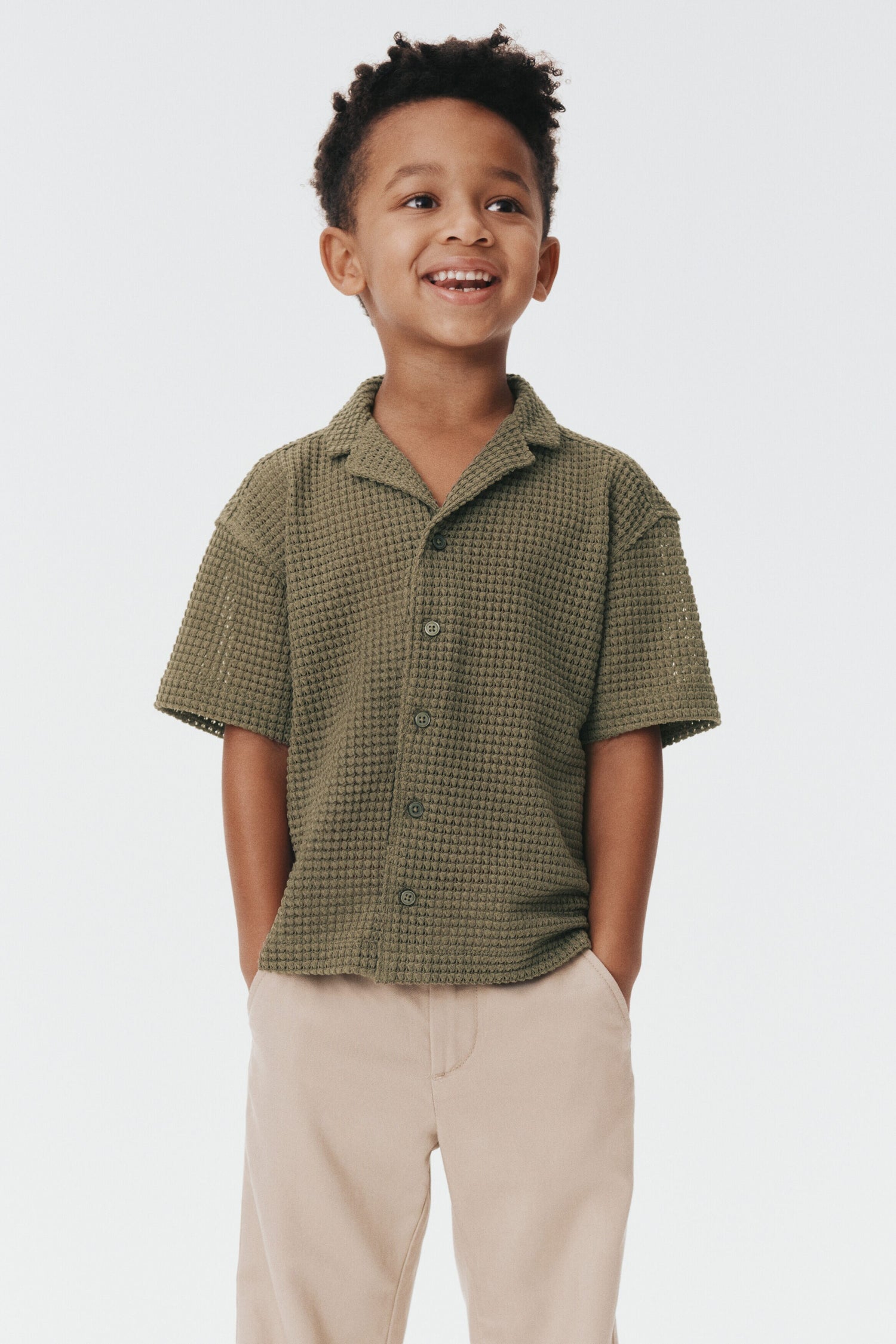 Loose-fit twill chinos - Beige / 9-10 Years
