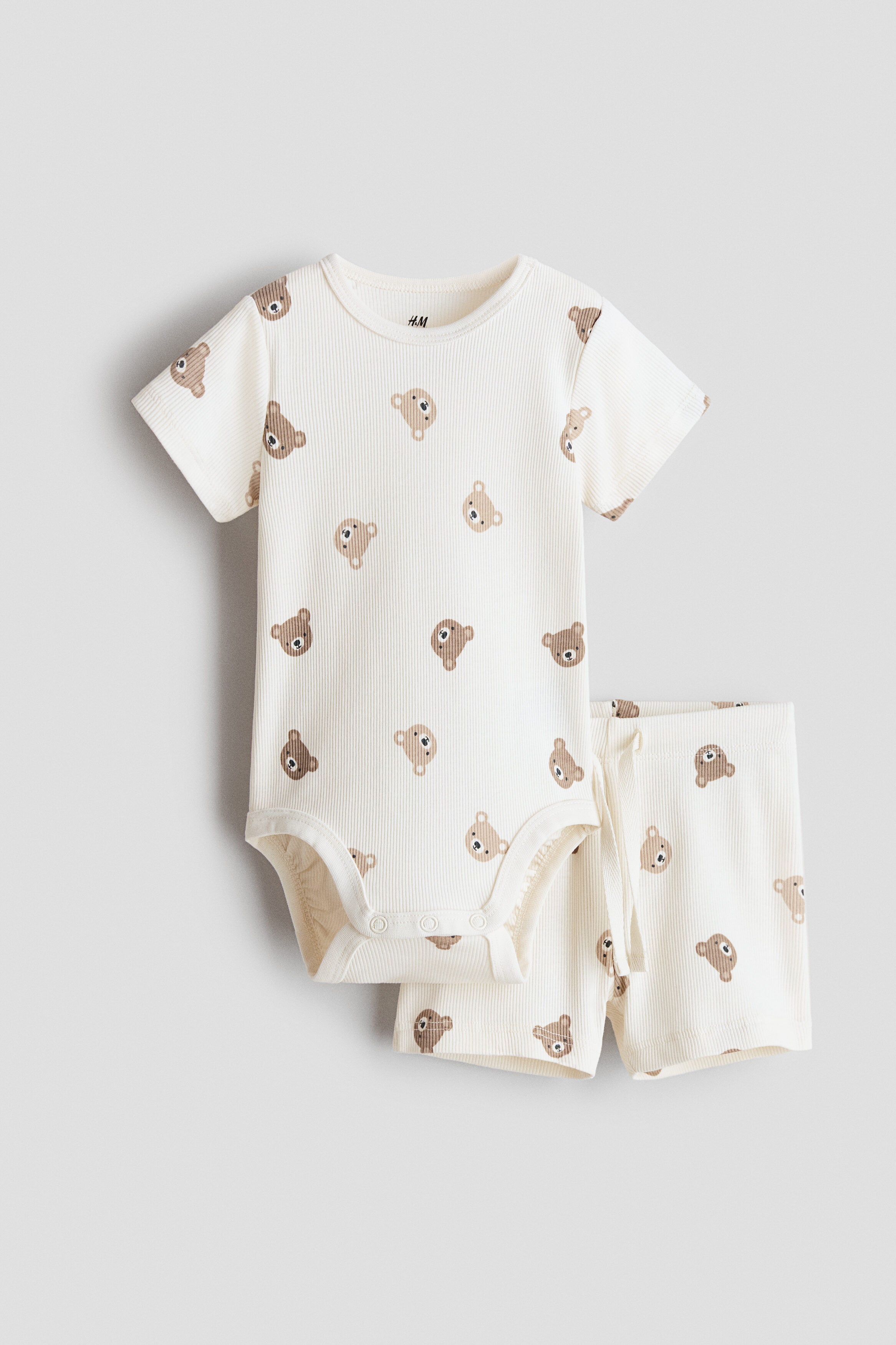 2-piece ribbed cotton set - 12-18M