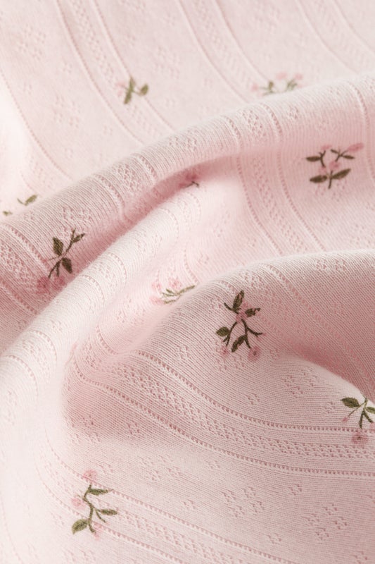 Pointelle-knit baby blanket