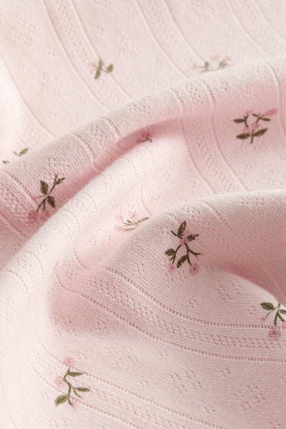 Pointelle-knit baby blanket