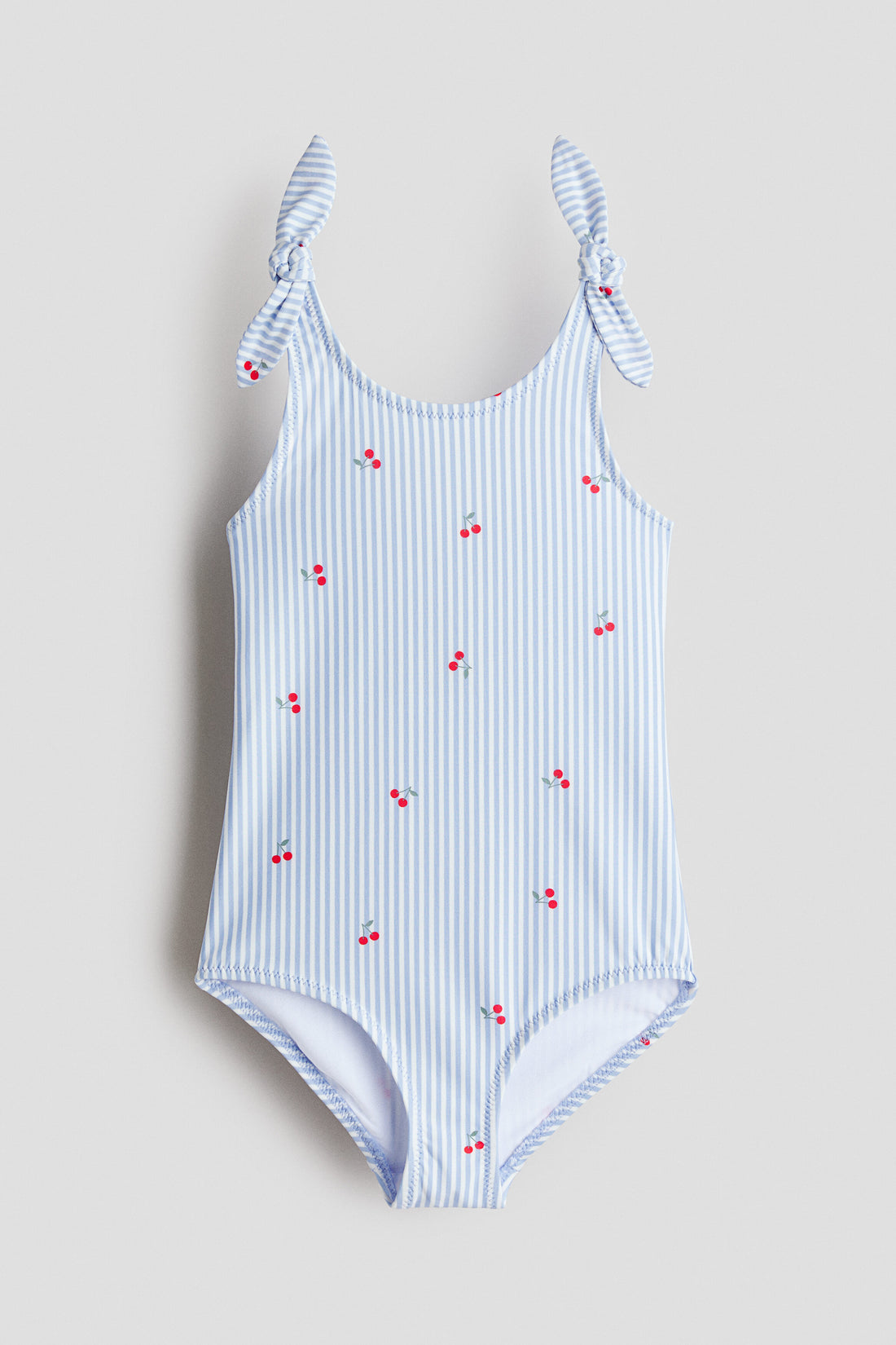 Printed swimsuit - Light Blue Cherries / 8-10 Years