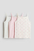 3-pack jersey strappy tops - Light Pink Hearts 1 / 8-10 Years