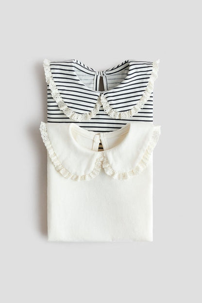 2-pack collared cotton tops