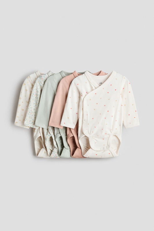 5-pack wrapover bodysuits