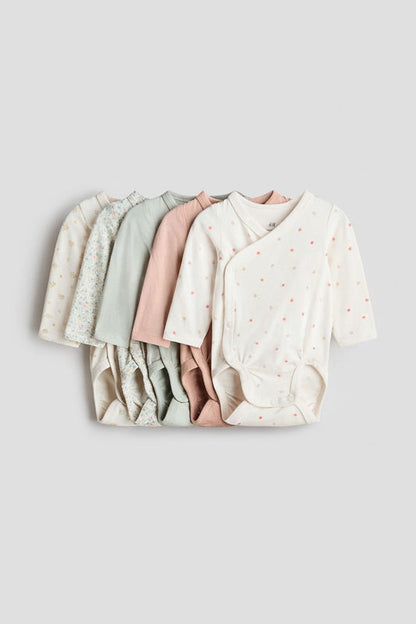 5-pack wrapover bodysuits