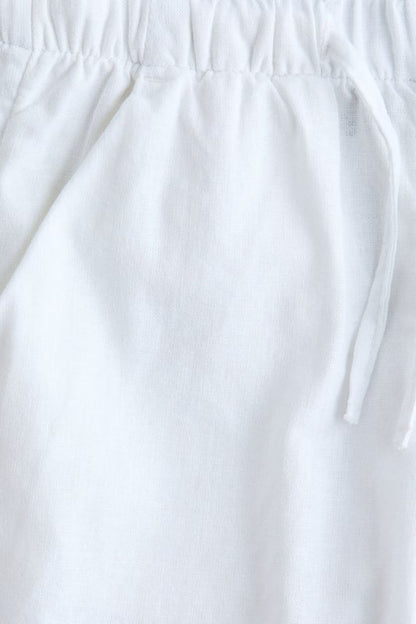 Linen-blend drawstring trousers