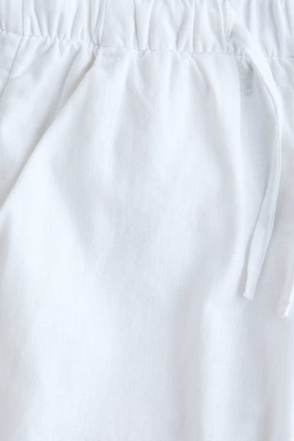 Linen-blend drawstring trousers