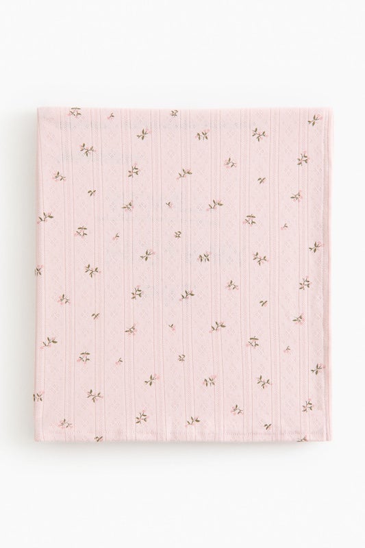 Pointelle-knit baby blanket