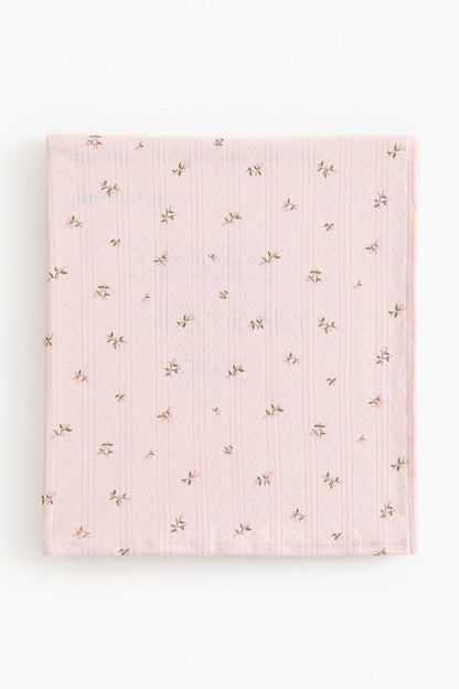 Pointelle-knit baby blanket
