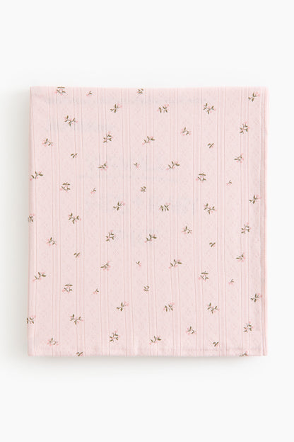Pointelle-knit baby blanket