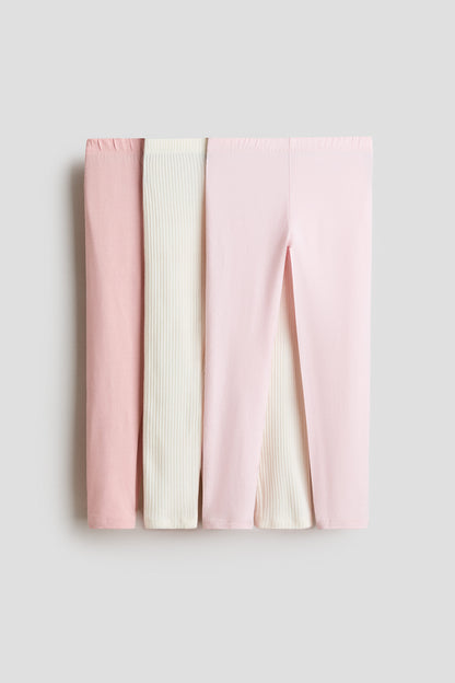 3-pack cotton jersey leggings - Light Pink Cream / 1.5-2 Years