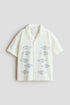 Embroidered cotton resort shirt - White Fish / 1.5-2 Years